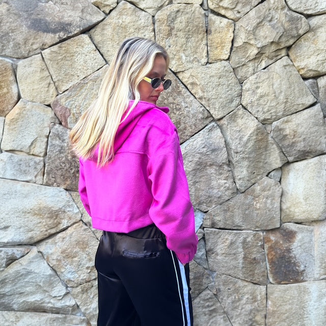 Chaqueta Crop Lana Pink