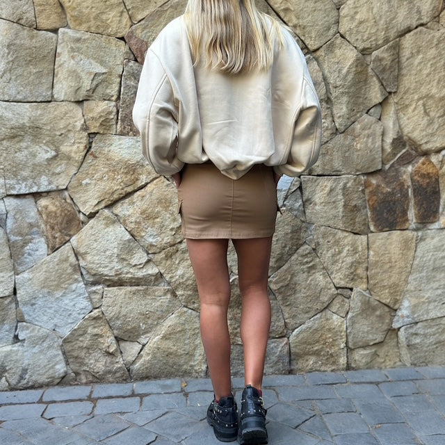 Falda Short New Cargo Tostado