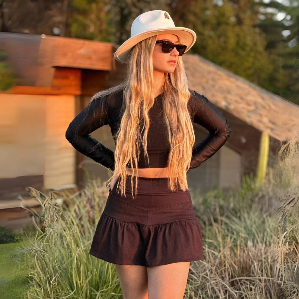 Falda Short Valenza Negro