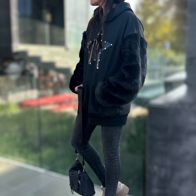 Hoodie Mangas Piel