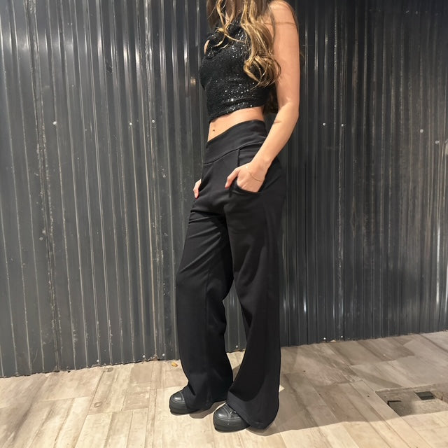 Pants Sastre Elasticado Negro