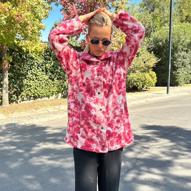 Polerón Tipo Chaqueta Tie Dye Rosa
