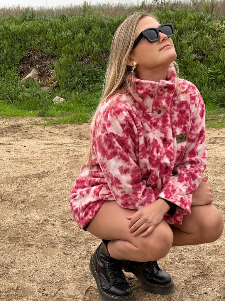 Polerón Tipo Chaqueta Tie Dye Rosa