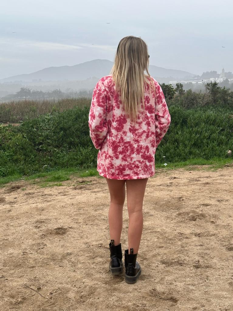 Polerón Tipo Chaqueta Tie Dye Rosa