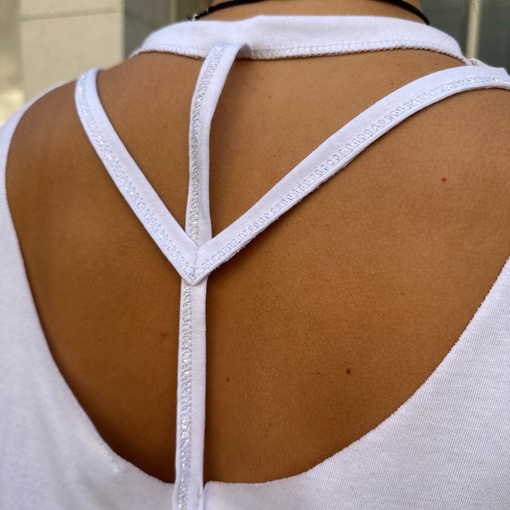 Polera Tiras Espalda Blanca