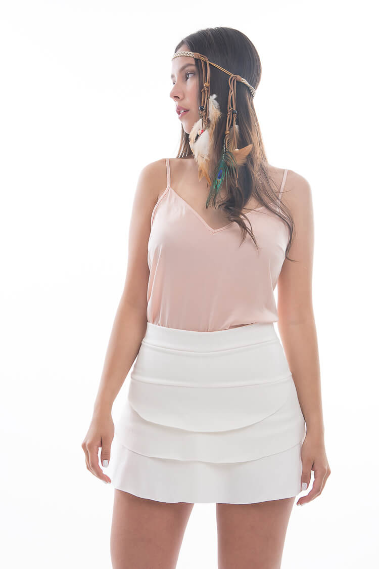 Falda Short Vuelos Crudo