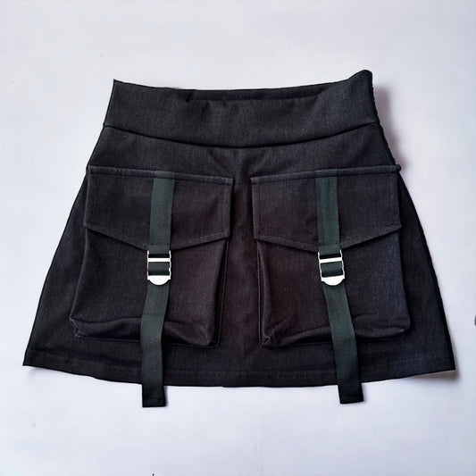 Falda Short Cargo Negra