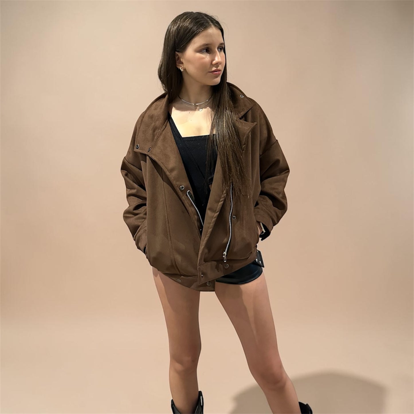 Chaqueta Bomber Marrón