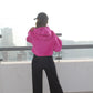 Chaqueta Crop Lana Pink