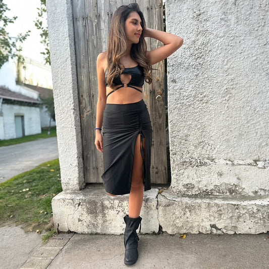 Falda Midi Negra