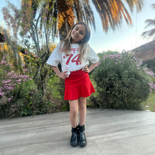 Mini Falda Short Girl  Rojo