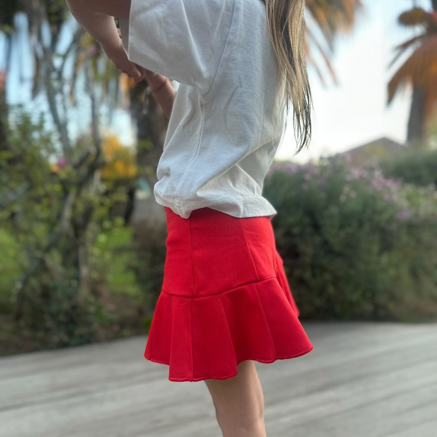 Mini Falda Short Girl  Rojo