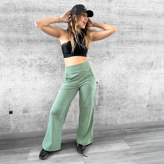 Pants Sastre Elasticado Verde Militar Suave