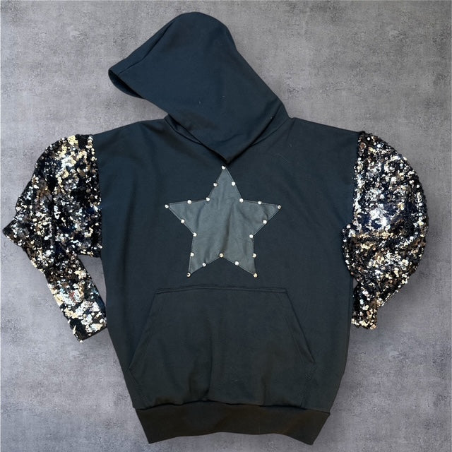 Hoodie Mangas Lentejuelas