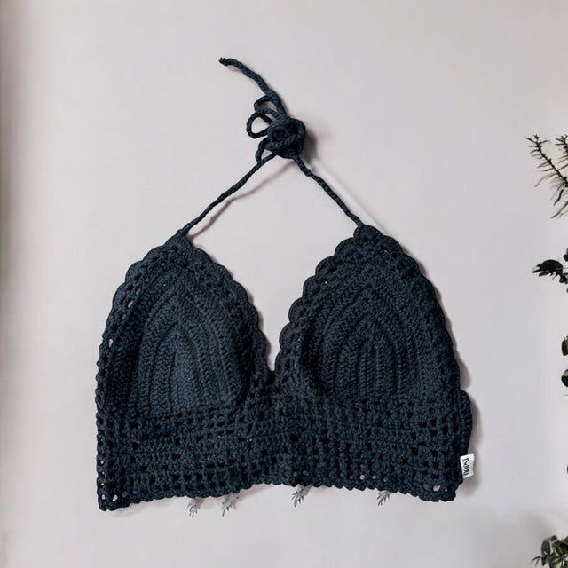 Top Crochet Black Talla Única