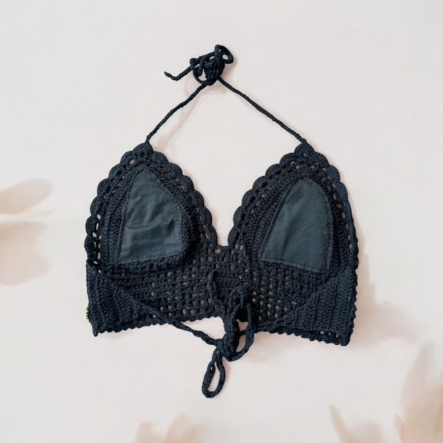Top Crochet Black Talla Única