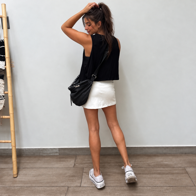 Falda Short Lisa crudo