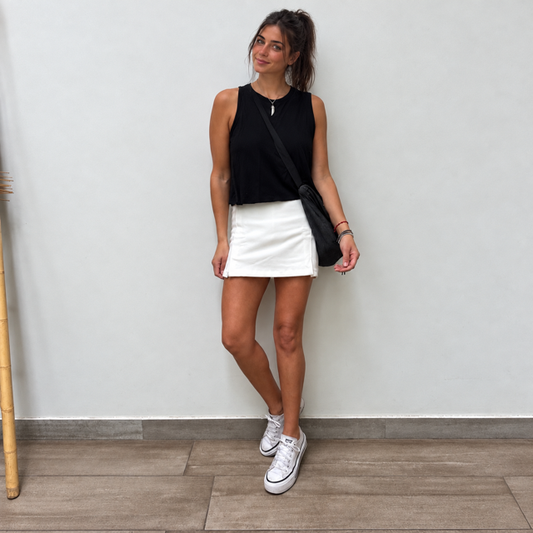 Falda Short Lisa crudo
