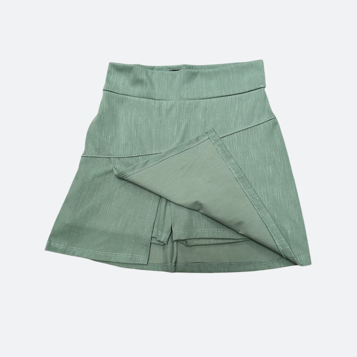 Falda Short Cruzada Verde Militar Suave