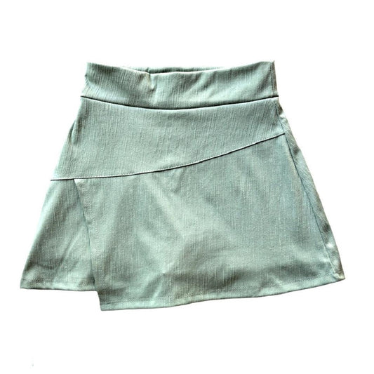 Falda Short Cruzada Verde Militar Suave